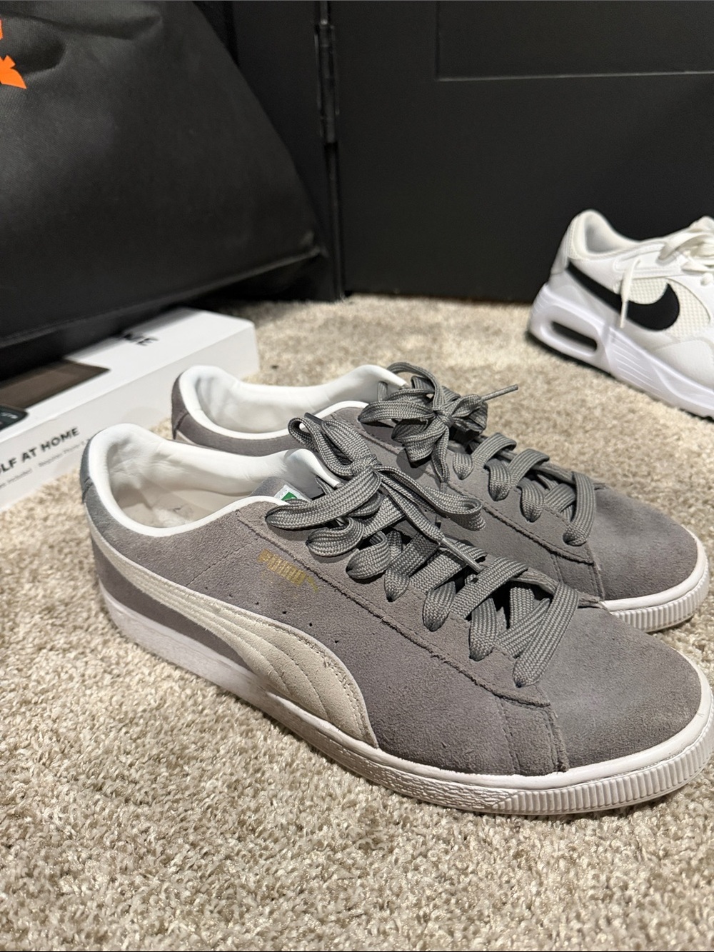 Puma Men’s Gray Suede Low-Top Sneakers